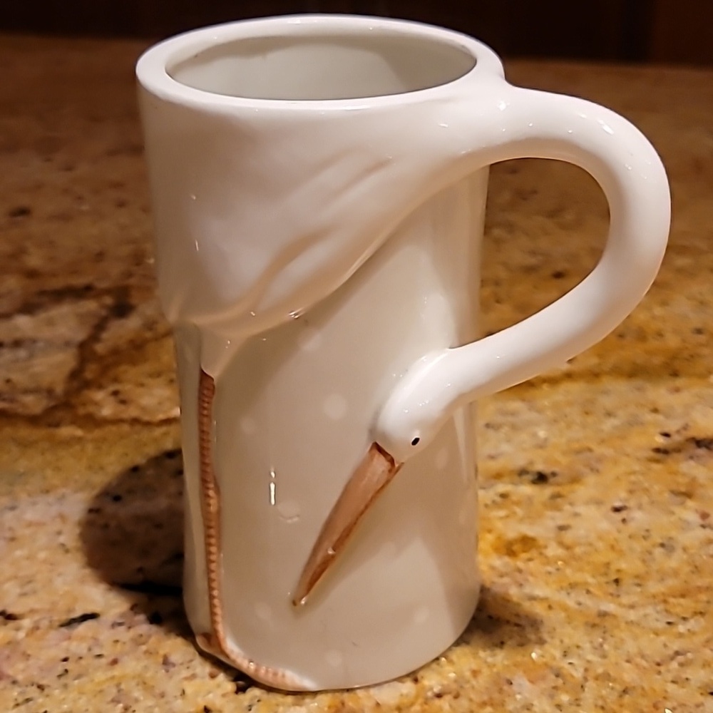 1978 Fitz & Floyd The Stork Club Mug Hand Painted Makers Mark On Bottom 8 oz